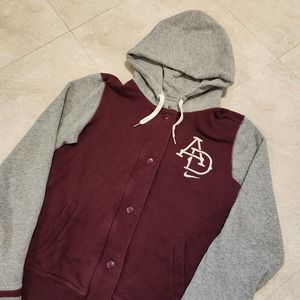 Nike‎ Athletic Department Womens S Small Varsity Jacket Snap Hoodie Letterman